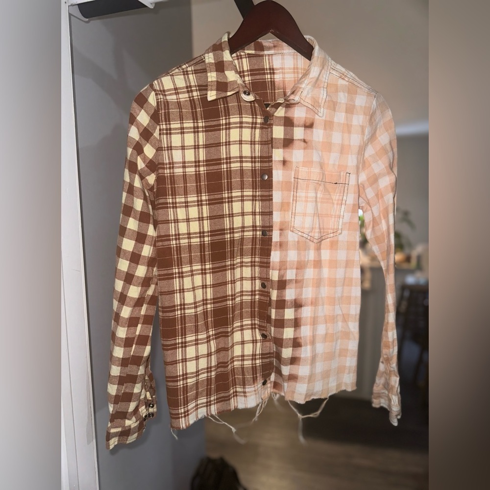 Hand Bleached/Distressed Flannel - image 1
